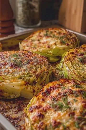 CHEESY ROASTED CABBAGE STEAKS